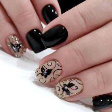 Black Cat's Eye Spar Toe Nail Tips Shining Diamond Wearing Nail Art Finished Toe Nail Tips Wholesale thumbnail-3