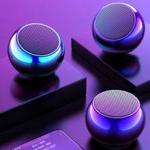 Colorful Wireless Speakers 3D Mini Electroplating Round Steel Cannon Blue Tooth Speaker Radio Support U Disk Subwoofer thumbnail-1