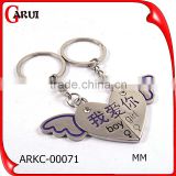 High quality broken heart shape cheap custom keychain for couple