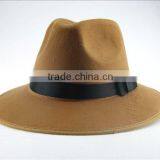 Large Brim Ribbon Fixed Man Women Stage Performance Fedora Jaz Hat thumbnail-3