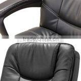 Professional Office Furniture Fixed Armrests Swivel Black Leather Chair (SZ-OC135) thumbnail-6