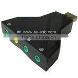 4U Black USB Virtual 7.1 Channel Sound Adapter (Double USB Microphone,Double USB Headset) thumbnail-3