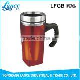 High Quality Square Shape Plastic Stainless Steel Coffee Travel Cup thumbnail-4