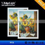 Edgelight PF7 Single Side White Frame Slim Light Box ABS Plastic Light Box for Art Show