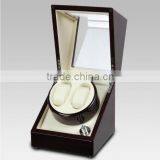 Custom Logo Printed 2 Slot Glossy Wooden Safety Automatic Watch Winder thumbnail-1
