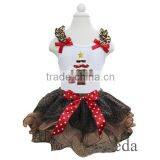 Leopard Petal Tutu With Xmas Red Polka Dots Leopard Mustache Tree White Tank Top thumbnail-1