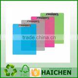 Standard Size Semi-Transparent Plastic Clipboard With Low Profile Clip With Assorted Colors Quality Choice