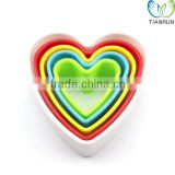 New Colourful Heart Shape Cookie Biscuit Cutter Plastic Mould Pastry