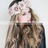 Daisy Flower Bridal Wedding Floral Hair Headband, Bridal Flower Crown , Elastic Flower Headband
