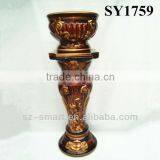 36 Inch Brown Antique Pot Ceramic Roman Columns thumbnail-3