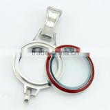 Popular 316L stainless steel red enamel lanyard screw floating charm glass locket