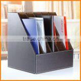 High-grade Leather Triple Desktop File Box File Frame Data File Storage Box Seat Business Office Supplies thumbnail-6