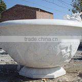 Marble Granite Stone Flower Pot Hand Carved Sculpture for Home Garden