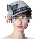 2015 Summer Women Sinamay Designer Baret Hat New Arrival With Colorful Mini Rhinestone