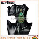 Big Circle Studs Earrings With Small Acrylic Beads thumbnail-1