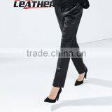 New Mens Women Red PU Faux Leather Jogger Quilted Zipper Pockets Drawstring Semi Drop Crotch Jogger Leather Pants thumbnail-3