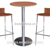 High feet wooden airlift chairs and table for fast food restaurant/Bar