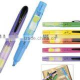 2014 plastic highlighter with memo pad