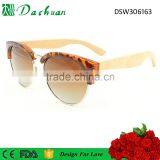 High Quality Good Sale Round Polarized Plastic Bamboo Sunglasses With 100% Natural Bamboo Temple thumbnail-3