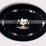 Stone Inlaid Handcrafted Marble Table Top