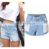 2016 Summer Fashion Women Distressed Jeans Denim Shorts Ladies Vintage Torn Fringed Hem High Waist Hot Pants