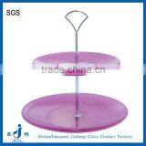 Two Layers Set Purple Glass Plat for Wedding thumbnail-1