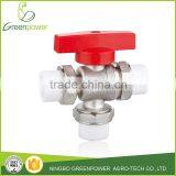 PP-R Brass Heating Triple Ball Valve thumbnail-1