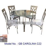 Metal Dining Set, Glass Dining Table, Metal Dining Chair, Metal Furniture