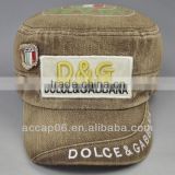 fashion custom cotton embroidered military style caps