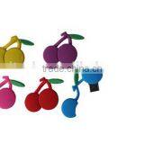 2GB Soft PVC Cherry Shaped Usb Flash Drive Gift 100% Real Capacity Usb Flash Disk Memory USB 2.0 With Key Chain