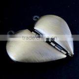 29mm Brass Antiqued Bronze Vintage Lover Heart Pairs Photo Locket Pendant Charm Supplies 1131048 thumbnail-2