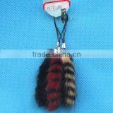 Cheap Fake Fur Fox Tail Keychain for Bags/phone thumbnail-5