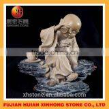 Lovely Shaolin Little Monk Buddha Statue Sleep on Stone thumbnail-3
