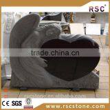 Angel With Heart Design Granite Memorial Tombstone thumbnail-1