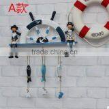 CY082 Mediterranean Style Creative Wall Wood Hanging Furnishings WELCOME Racks Home Crafts Hanger Wood Hook thumbnail-6