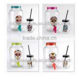 Holiday Decorative Halloween Glass Item/juice Use Glass Dispenser and 16oz Mason Jar thumbnail-6