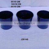 Painted Iron Planters in Three Sizes With Embossed Patterns thumbnail-1