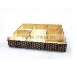 6 Compartments Leather Non Woven Fabric Desk Organizer With One Ring Holder thumbnail-2