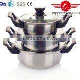 Hot Selling New Design 3pcs Stainless Steel Indian Pot Pan Set thumbnail-1