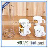 2016 New Design Ceramic Coffee Cups Set of 4pcs With Metal Rack for Sale thumbnail-3