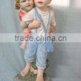 Garden Decor Reading Boy and Girl Fiberglass Statue thumbnail-1