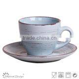 8OZ Stoneware Cup and Saucer/ceramic Coffee Cup and Saucer thumbnail-4