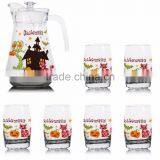 1400ml Halloween Christmas Fruit Color Printing Water Glass Jug Set Drinking Set Glass Pitcher thumbnail-2