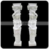 Garden Decoration Hot Sale Stone Carvings and Sculpture Column With Woman Statue Sculpture thumbnail-6