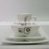 White Color With Decal Square Ceramic Dinnerware thumbnail-1