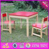 2016 New Design Home / School / Kindergarten Red Solid Wooden Toddler Table and Chairs W08G134 thumbnail-3