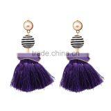 Bohemian Jewelry Big Ball Gems With Tassel Dangle Earrings thumbnail-3