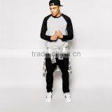 Mens Long Raglan T-shirt Long Sleeve T-shirt Wholesale thumbnail-4
