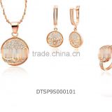 CZ studded Round Exclusive Rose Gold plated Women Pendantsets