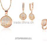 Rose Gold Round Designer With CZ Studded Pendantset thumbnail-3